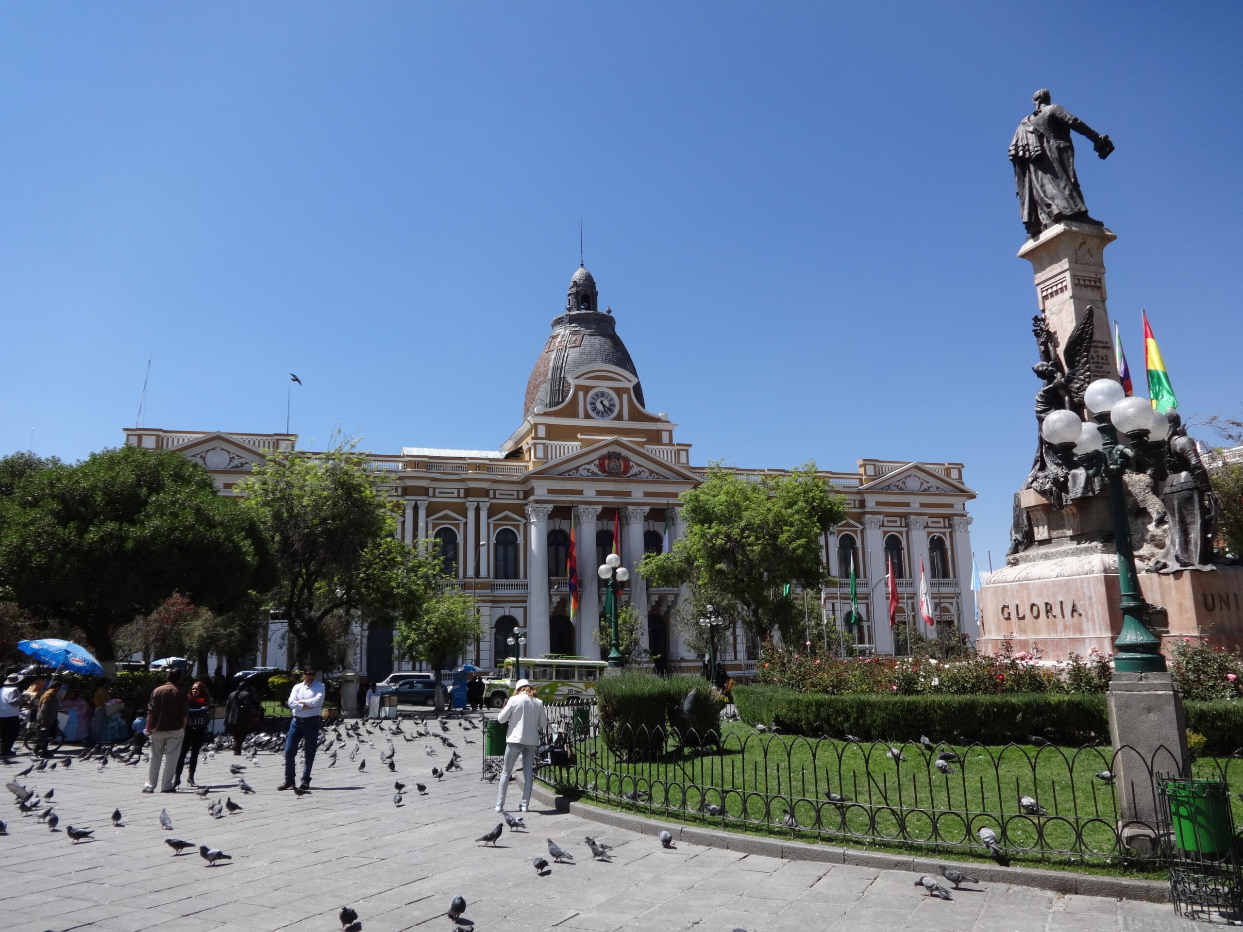Plaza Murillo mit Regierungsgebäuden in La Paz, Bolivien